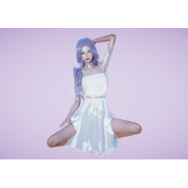  Purple hair girl  KS036