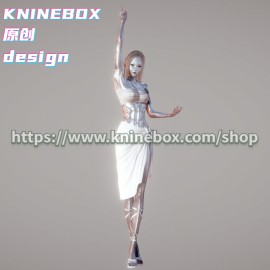 Silver noble statue YinMan  KX002  AI shoujo AI Girl AI Syoujyo card mod&HoneySelect2 mod character card Mod Modification Design by KNINEBOX